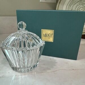Mikasa Diamond Fire‎ Lidded Potpourri Gift Set WY247/610 Crystal NIB